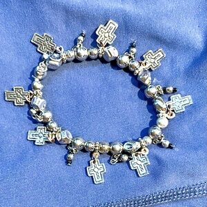 Custom Crosses & More Crosses Silver Bracelet